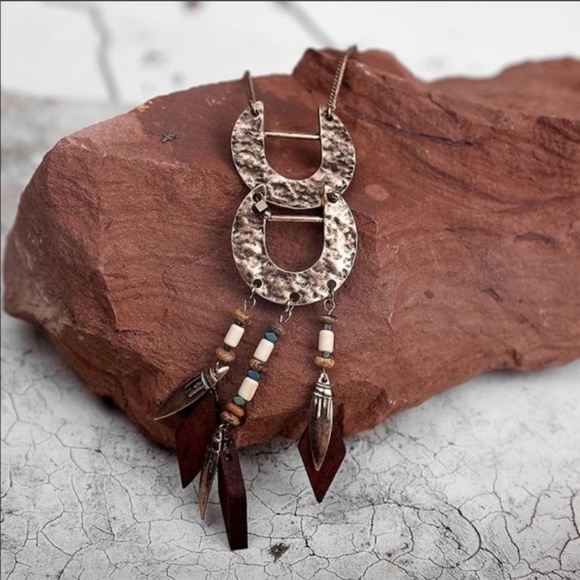 Eclectic Long Necklace Sweater Chain Statement - Picture 3 of 4